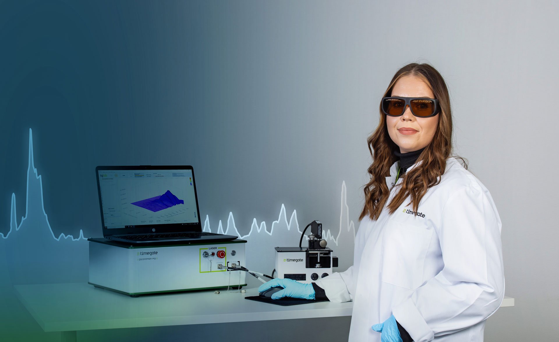 scientist-measuring-biosample-with-raman-spectra-illustration