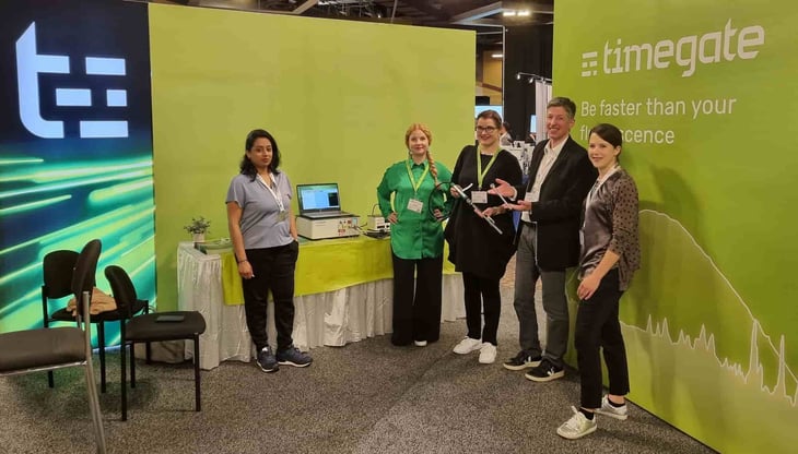 People at booth at an event